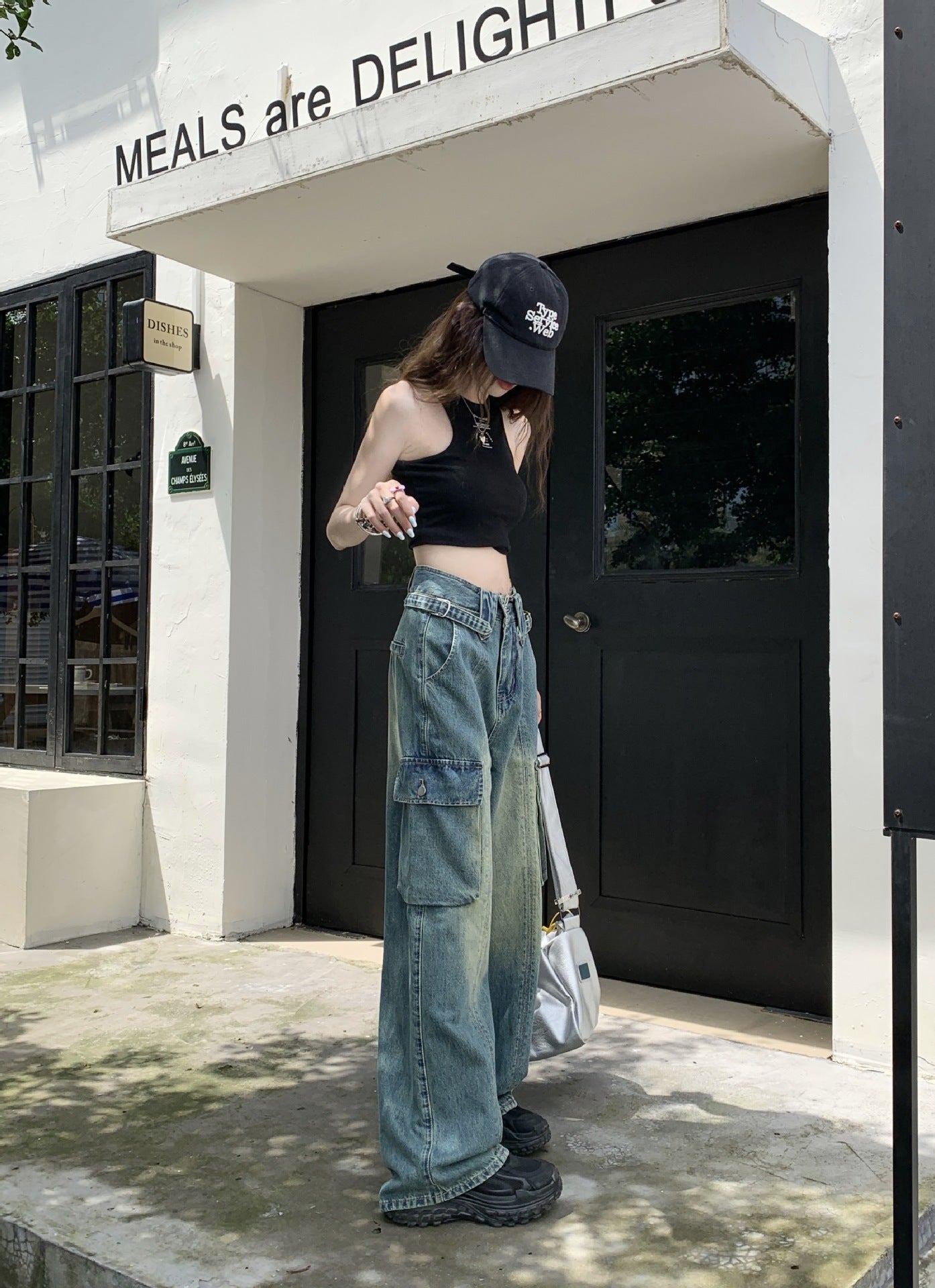Vionne—High-Waist Wide-Leg Vintage Denim