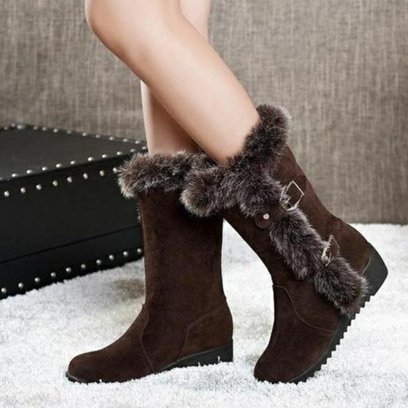 FrostFur—Women's Mid-Calf Winter Boots