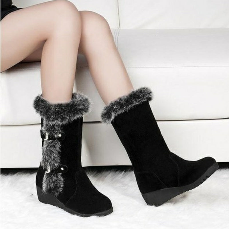 FrostFur—Women's Mid-Calf Winter Boots