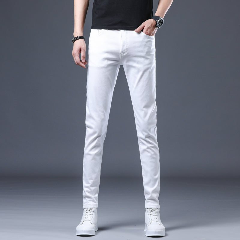 Arvion—White Slim Fit Stretch Jeans
