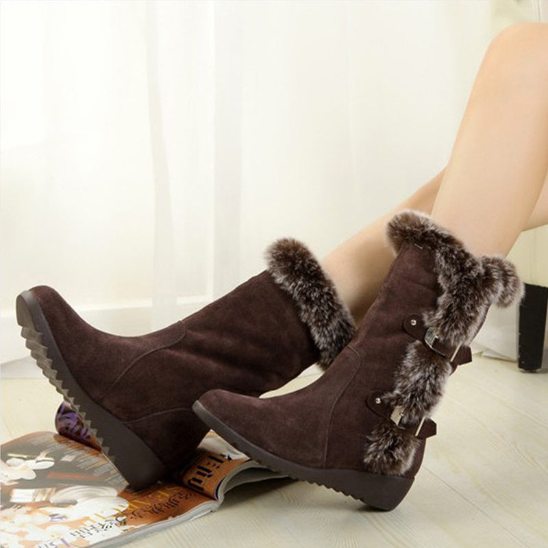 FrostFur—Women's Mid-Calf Winter Boots