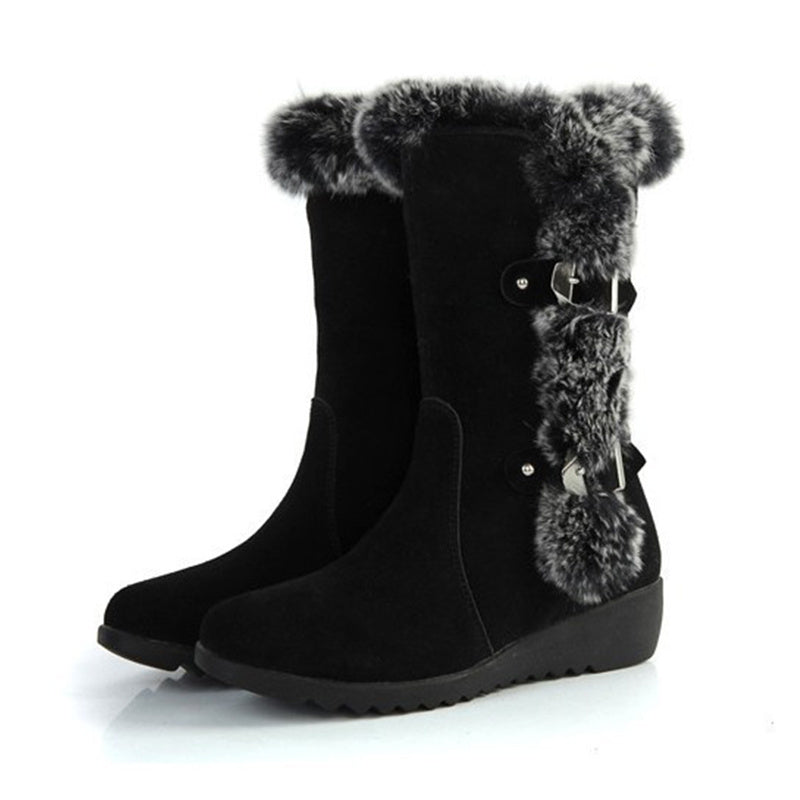 FrostFur—Women's Mid-Calf Winter Boots