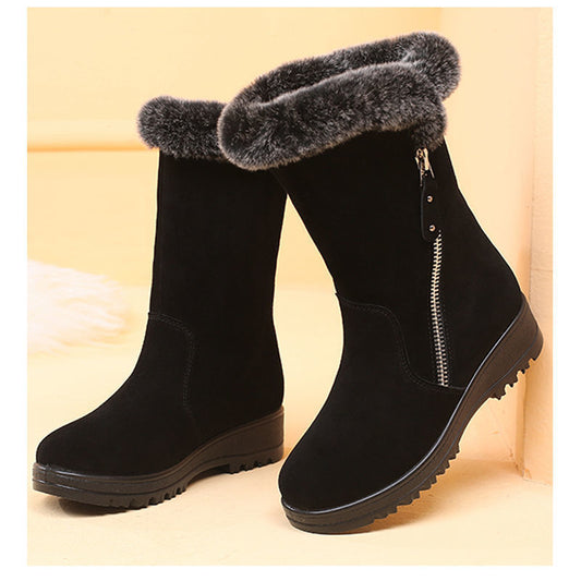 CozyFur—Faux-Fur Lined Mid-Calf Boots