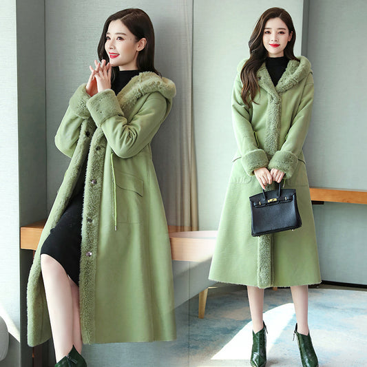 Varelle—Luxe Faux Fur Long Trench Coat