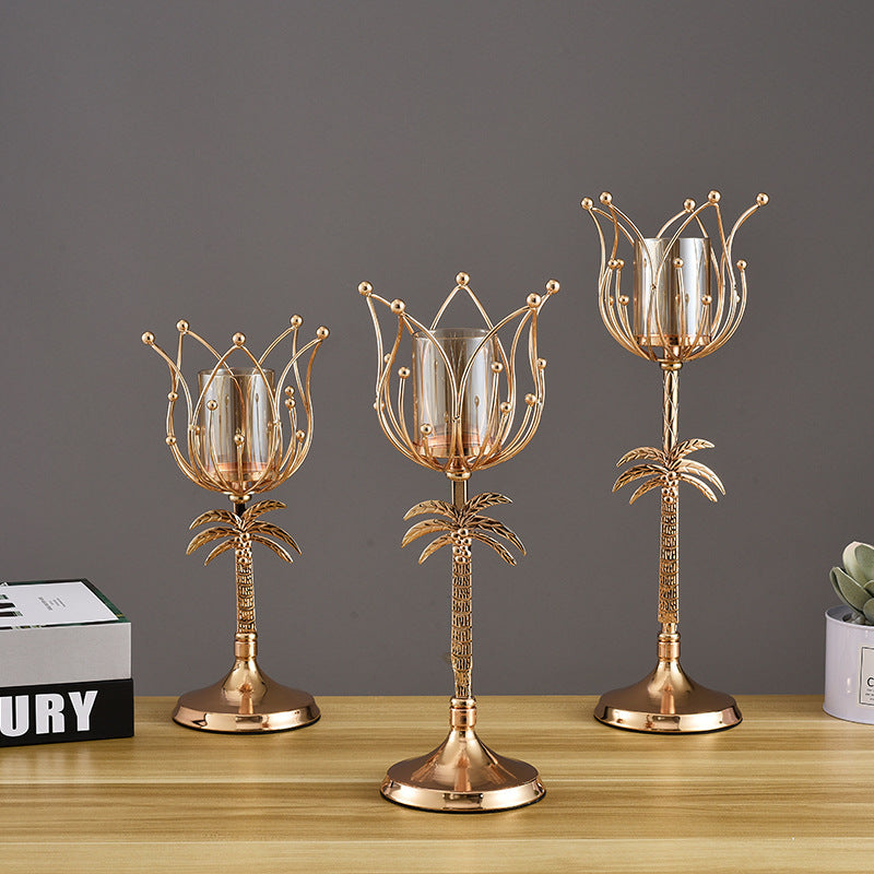 Lumora™ Palm Elegance Candle Holders