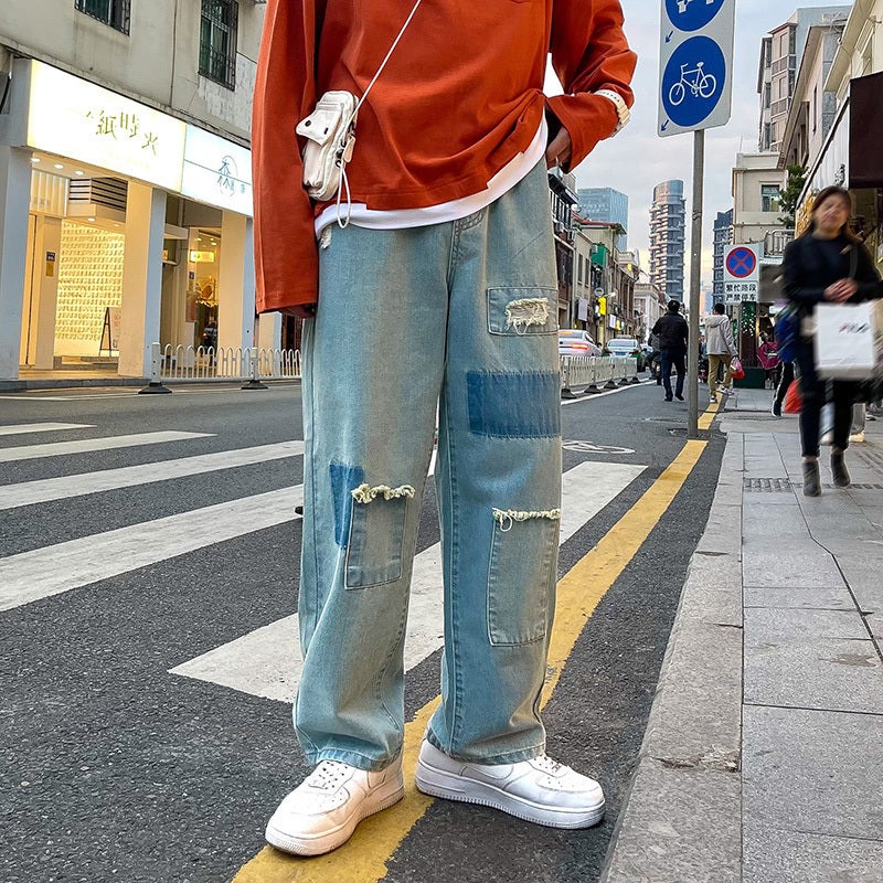 Mavrix— Loose Straight Leg Ripped Jeans