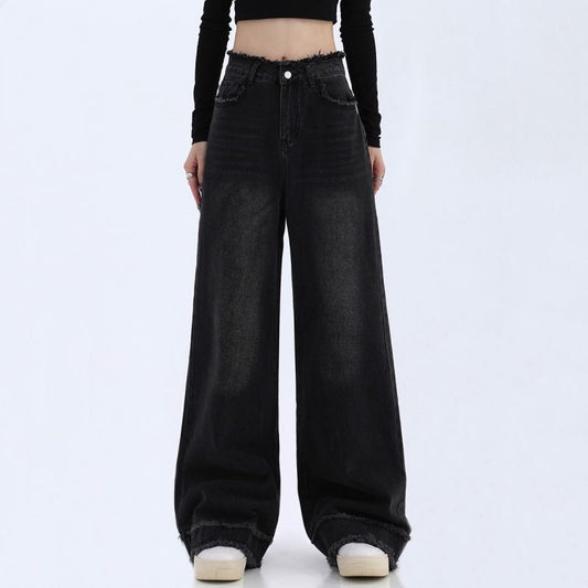Velvra—High-Waist Wide-Leg Denim Jeans