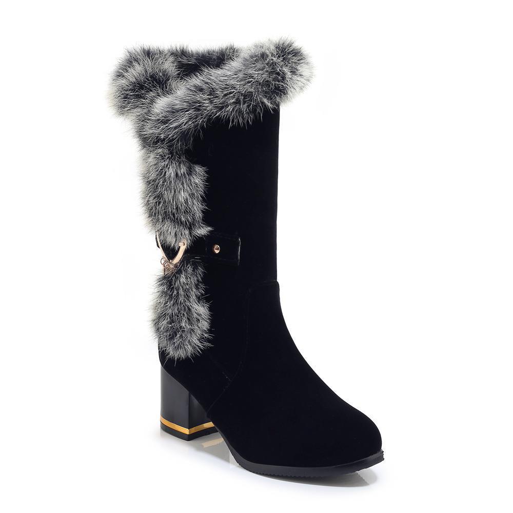 FrostLuxe—High Heel Fur Trimmed Boots
