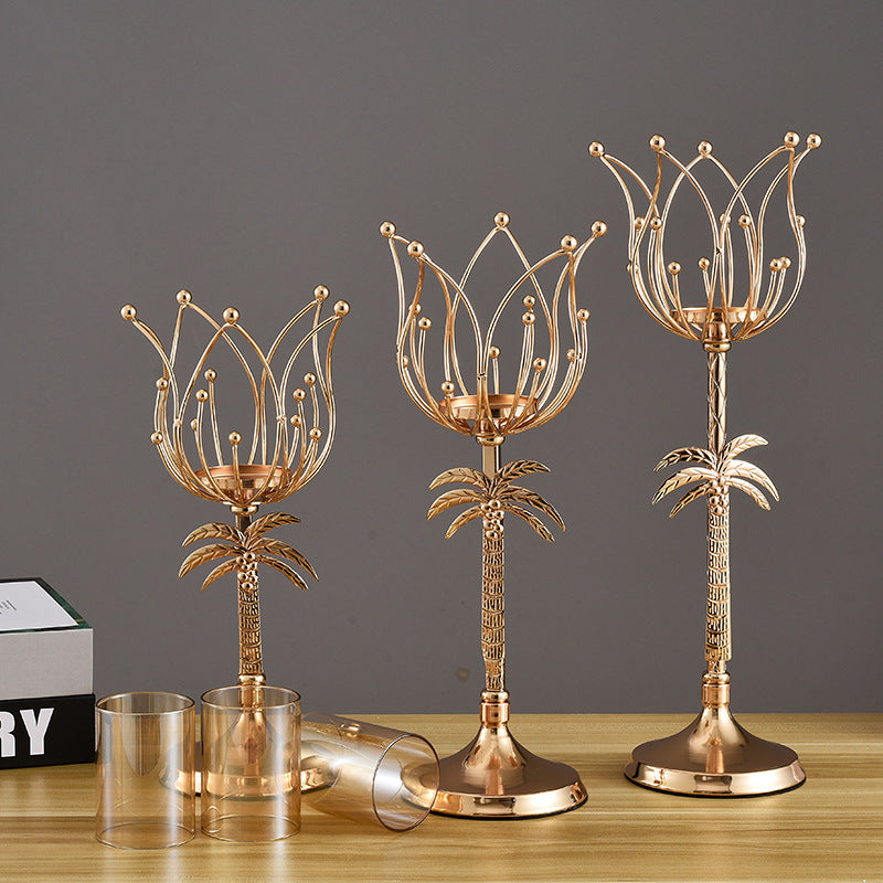 Lumora™ Palm Elegance Candle Holders