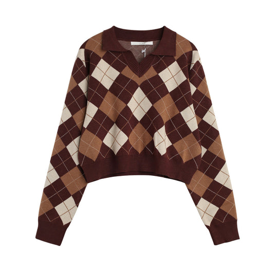 KnitLuxe—Diamond Retro Knit Top