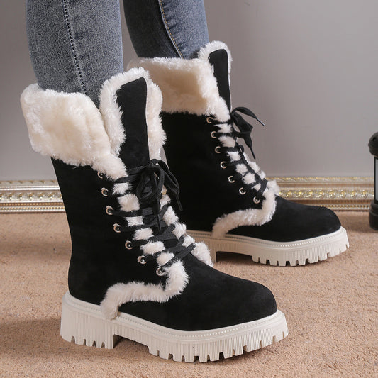 FrostWalk—Mid-Tube Lace-Up Snow Boots