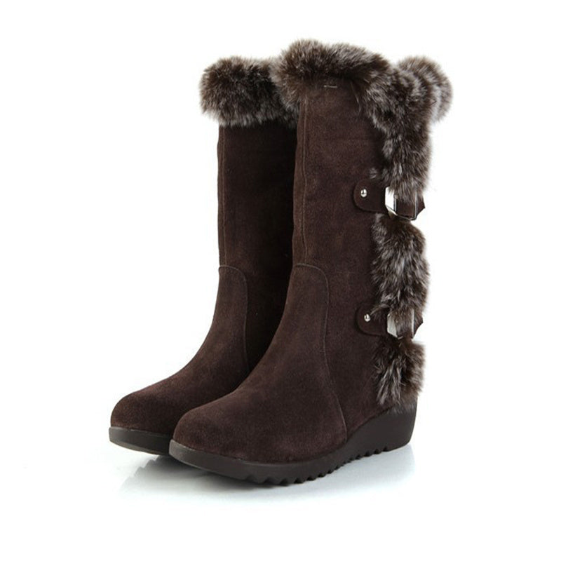 FrostFur—Women's Mid-Calf Winter Boots