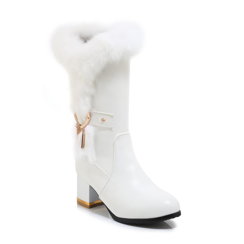 FrostLuxe—High Heel Fur Trimmed Boots