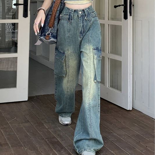Vionne—High-Waist Wide-Leg Vintage Denim