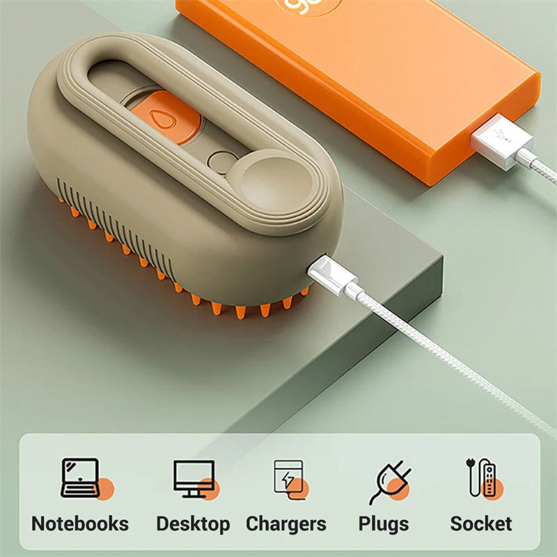 PurrMist—3-in-1 Steam Pet Electric Brush