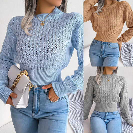 TrendWeave—Cropped Knit Sweater