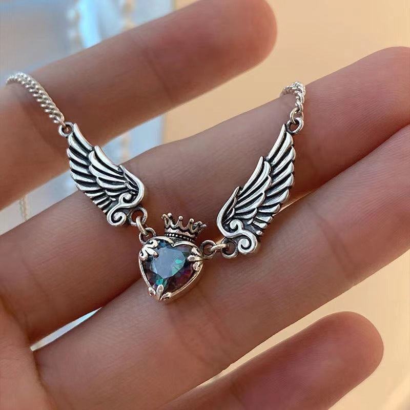 CelestiHeart—Vintage Angel Wings Necklace