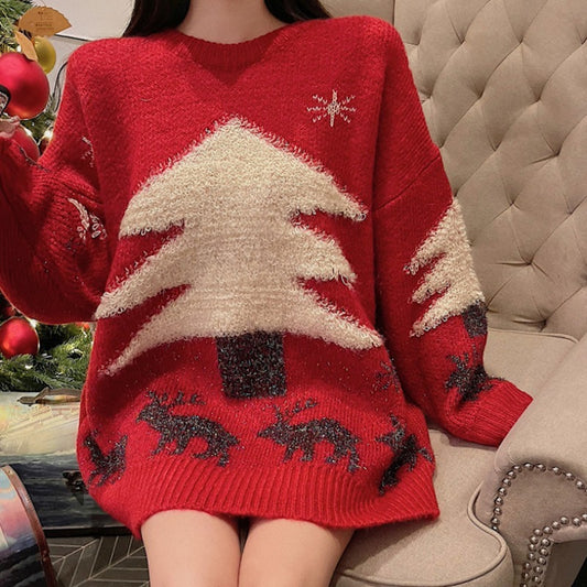 CozyCharm—Loose Christmas Tree Sweater