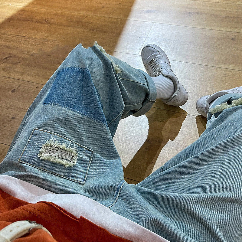 Mavrix— Loose Straight Leg Ripped Jeans
