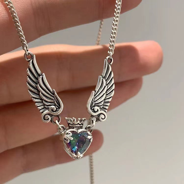 CelestiHeart—Vintage Angel Wings Necklace