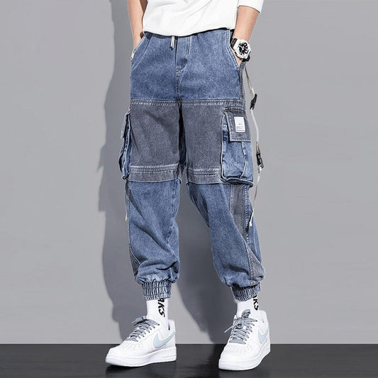 Ravtor—Loose Hip-Hop Cargo Denim Jeans