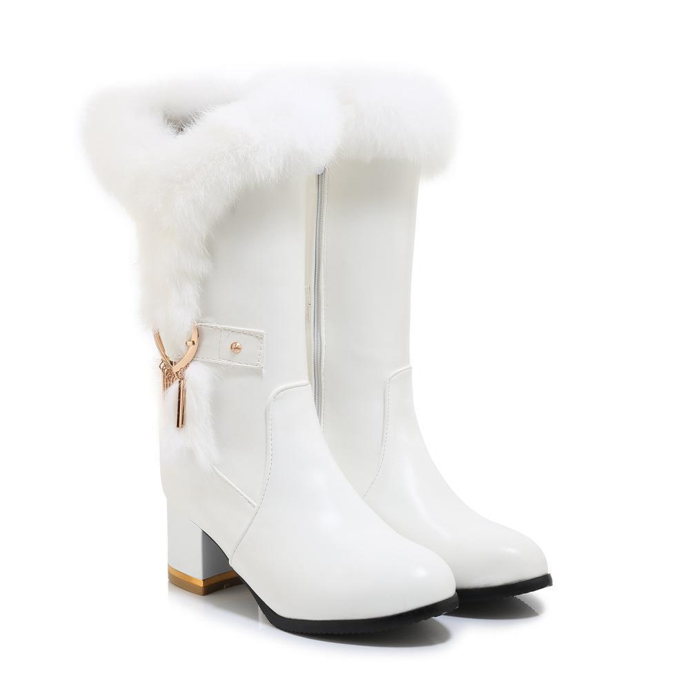 FrostLuxe—High Heel Fur Trimmed Boots