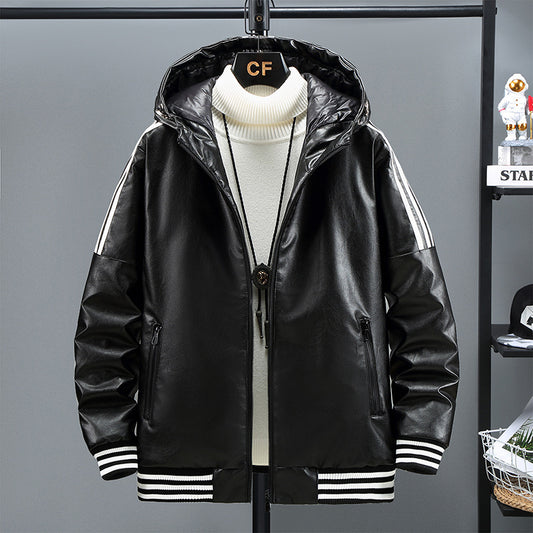 BlackStone—Hooded Leather Jacket