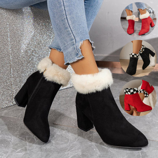 FurCharm—Women's Plush Ankle Boots