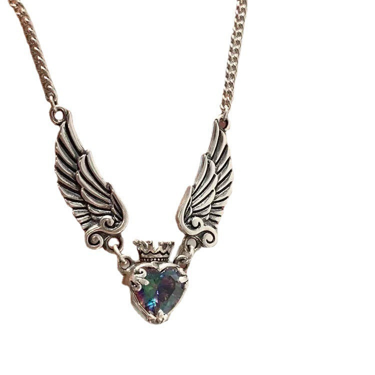 CelestiHeart—Vintage Angel Wings Necklace