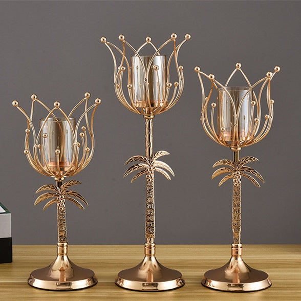 Lumora™ Palm Elegance Candle Holders